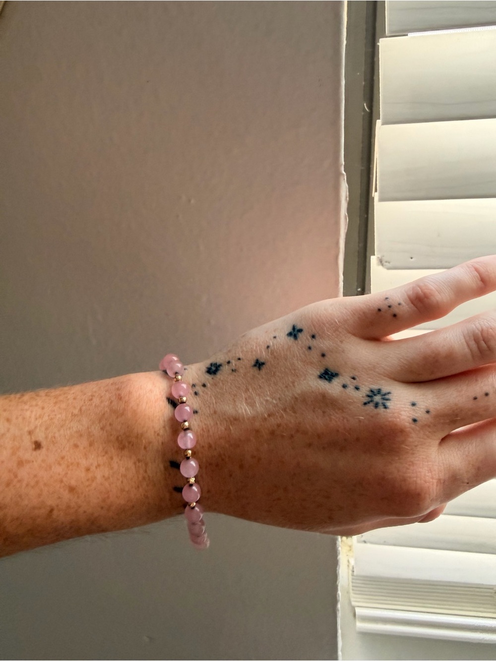 Gold and Pink Beaded Bracelet- Elegant Womens Jewelry